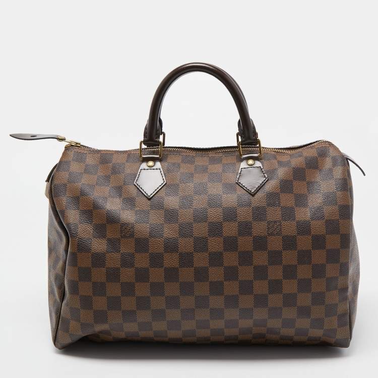 Pre Owned Louis Vuitton Damier Ebene Canvas Speedy 35 Bag
