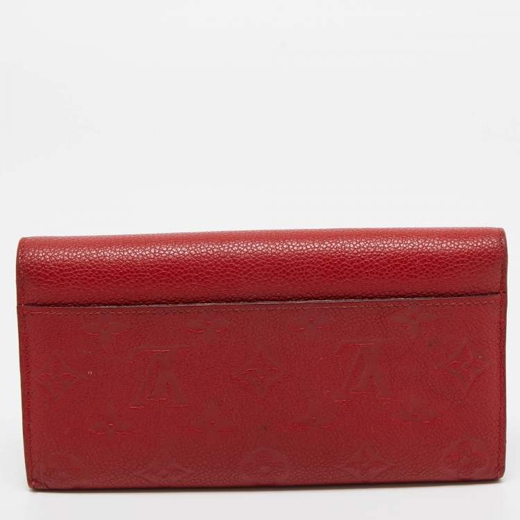 مملوكة مسبقًا Louis Vuitton Red Monogram Empreinte Leather Sarah Wallet