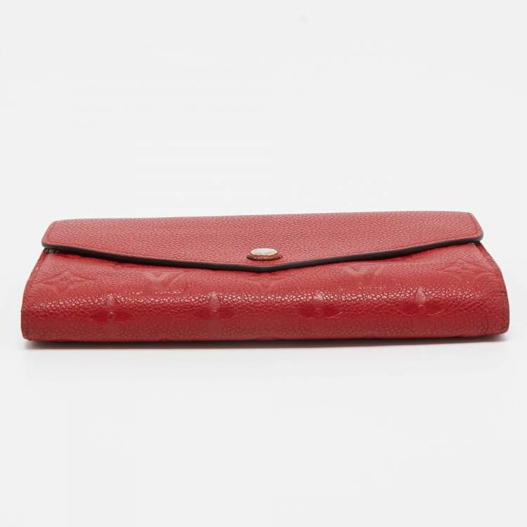 مملوكة مسبقًا Louis Vuitton Red Monogram Empreinte Leather Sarah Wallet