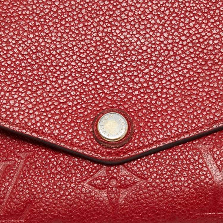مملوكة مسبقًا Louis Vuitton Red Monogram Empreinte Leather Sarah Wallet
