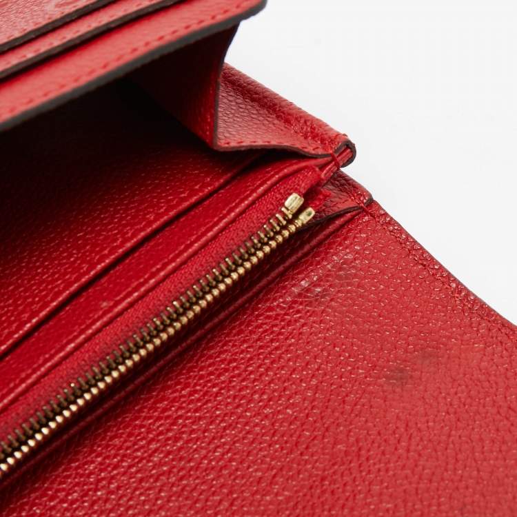 مملوكة مسبقًا Louis Vuitton Red Monogram Empreinte Leather Sarah Wallet