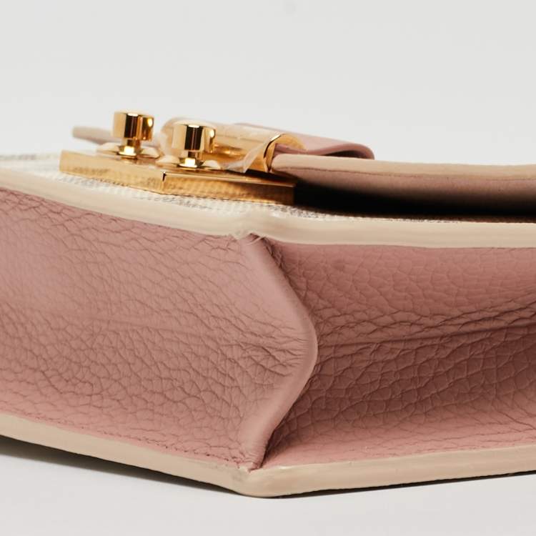 Pre Owned Louis Vuitton Rose Ballerine Damier Azur Canvas Croisette Chain Wallet