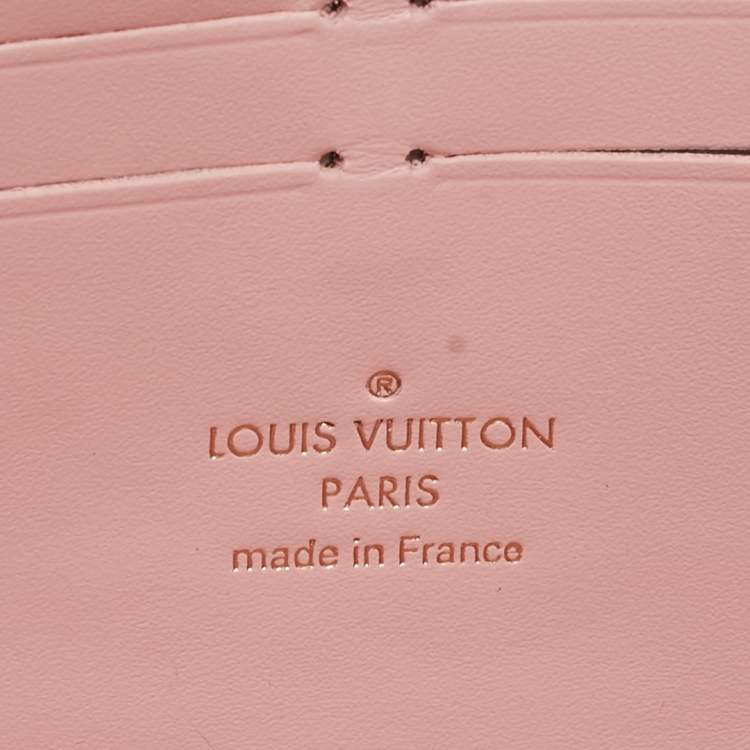 Pre Owned Louis Vuitton Rose Ballerine Damier Azur Canvas Croisette Chain Wallet