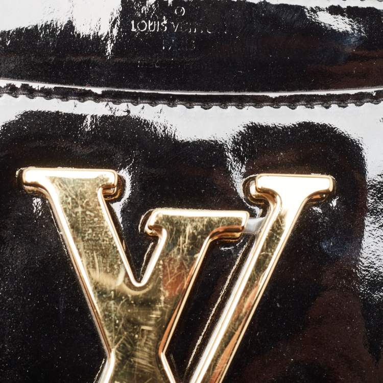 Pre Owned Louis Vuitton Black Patent Leather Chain Louise MM Bag