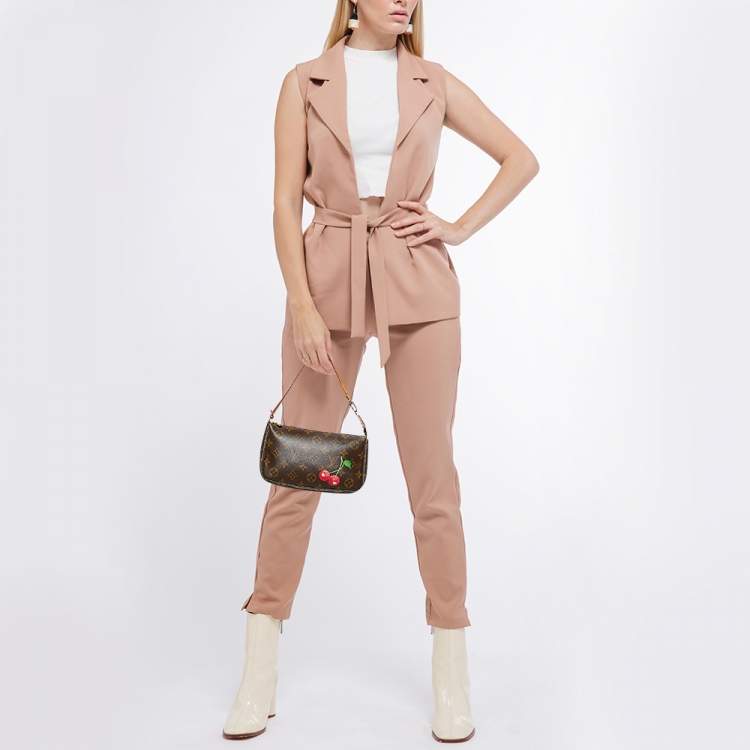 Pre Owned Louis Vuitton Monogram Canvas Cerises Print Accessories Pochette Bag