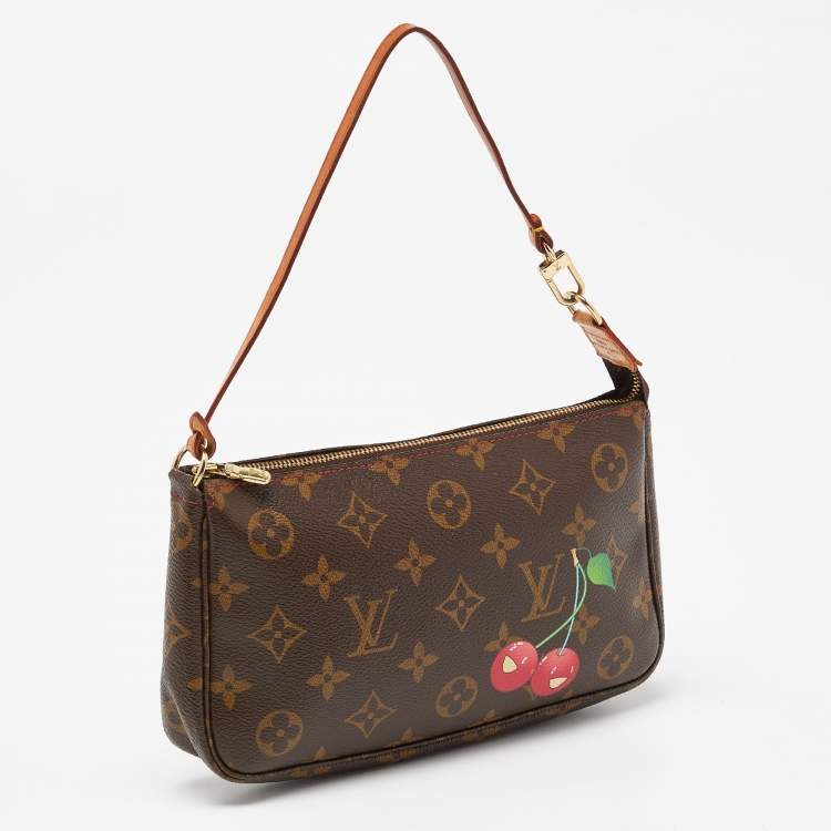 Pre Owned Louis Vuitton Monogram Canvas Cerises Print Accessories Pochette Bag
