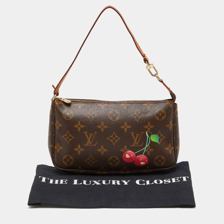 Pre Owned Louis Vuitton Monogram Canvas Cerises Print Accessories Pochette Bag
