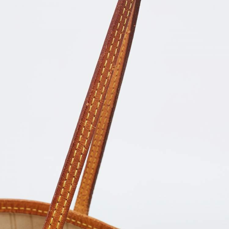 Pre Owned Louis Vuitton White Canvas Damier Azur Neverfull MM Tote Bag