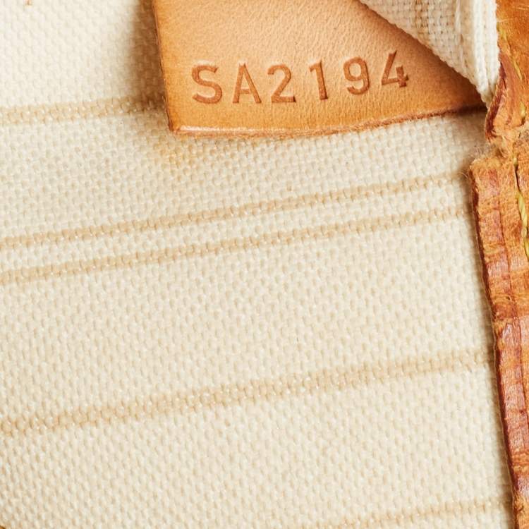 Pre Owned Louis Vuitton White Canvas Damier Azur Neverfull MM Tote Bag