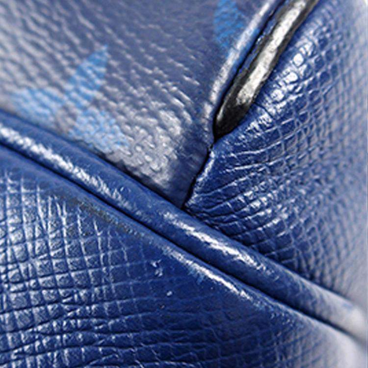 Pre Owned Louis Vuitton Blue Monogram Taigarama Outdoor Messenger