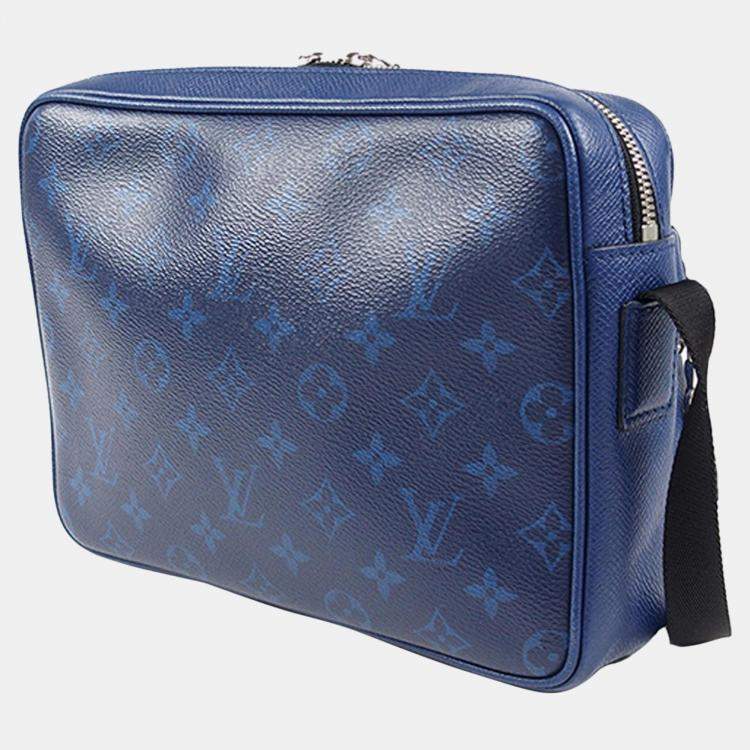 Pre Owned Louis Vuitton Blue Monogram Taigarama Outdoor Messenger
