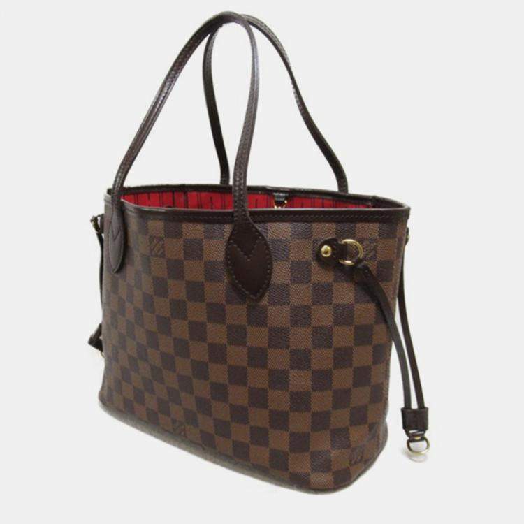Pre Owned Louis Vuitton Brown Damier Ebene Canvas Neverfull PM Tote Bag
