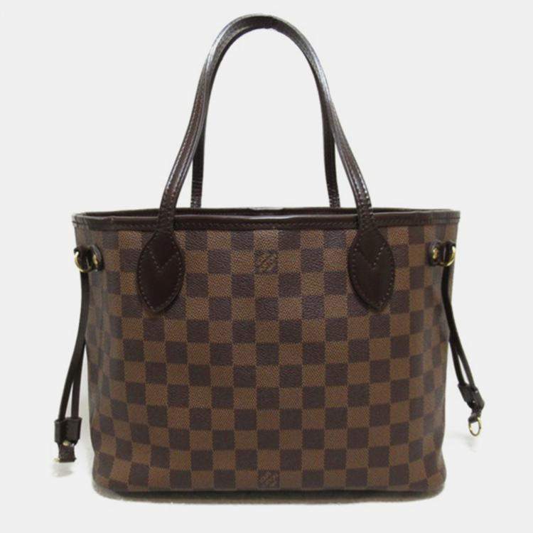 Pre Owned Louis Vuitton Brown Damier Ebene Canvas Neverfull PM Tote Bag