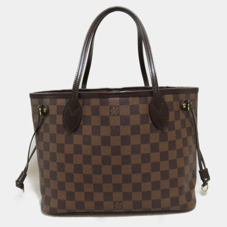 Pre Owned Louis Vuitton Brown Damier Ebene Canvas Neverfull PM Tote Bag