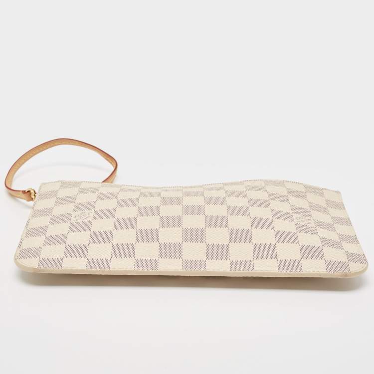 Pre Owned Louis Vuitton Damier Azur Canvas Neverfull Zipped Clutch 