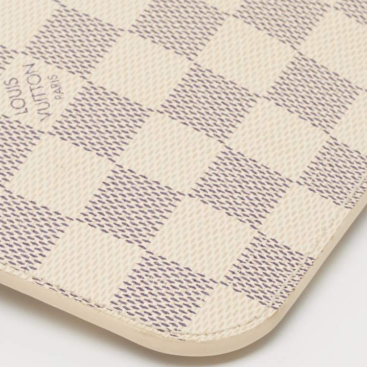 Pre Owned Louis Vuitton Damier Azur Canvas Neverfull Zipped Clutch 