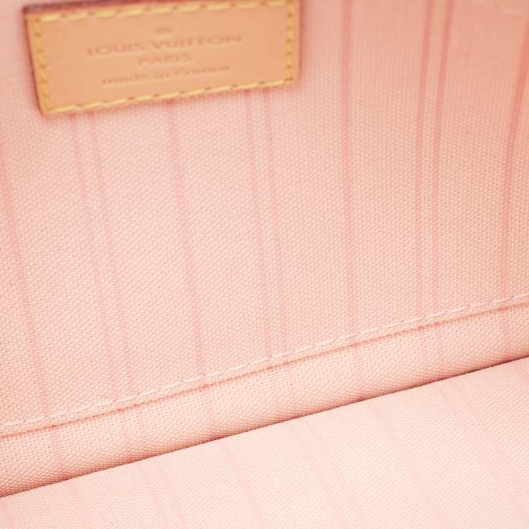 Pre Owned Louis Vuitton Damier Azur Canvas Neverfull Zipped Clutch 