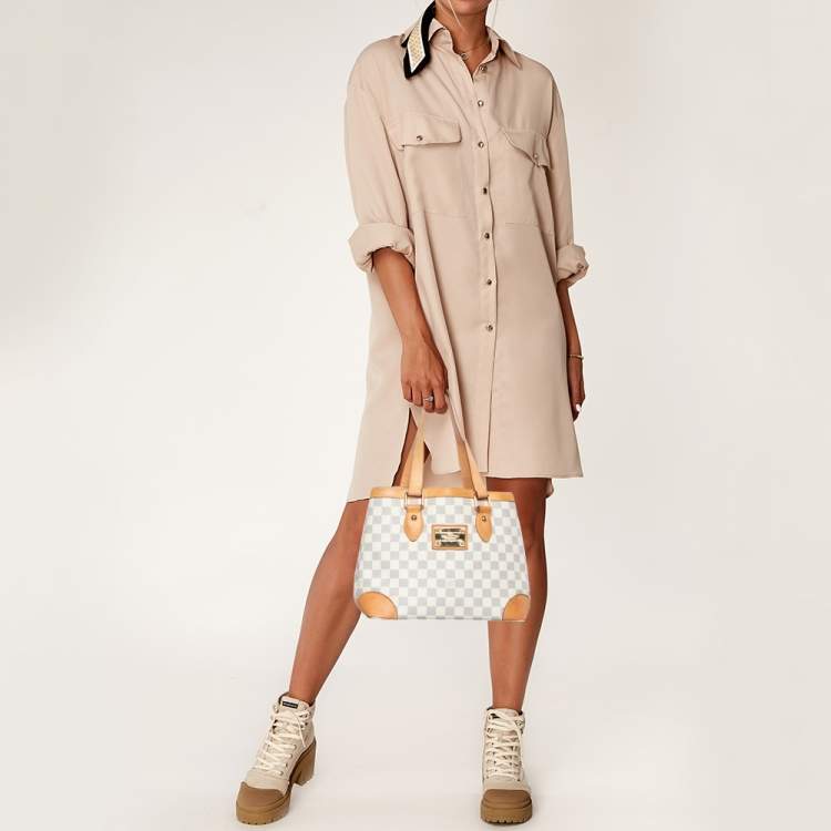 Pre Owned Louis Vuitton Damier Azur Canvas Hampstead PM Bag