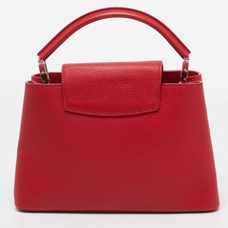 Pre Owned Louis Vuitton Rubis Taurillon Leather Capucines PM Bag