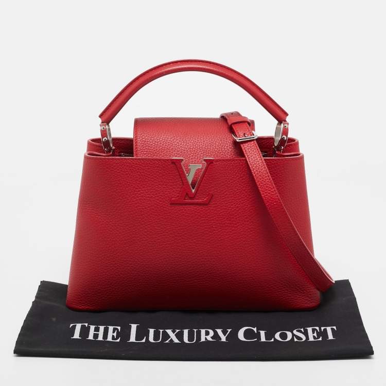 Pre Owned Louis Vuitton Rubis Taurillon Leather Capucines PM Bag