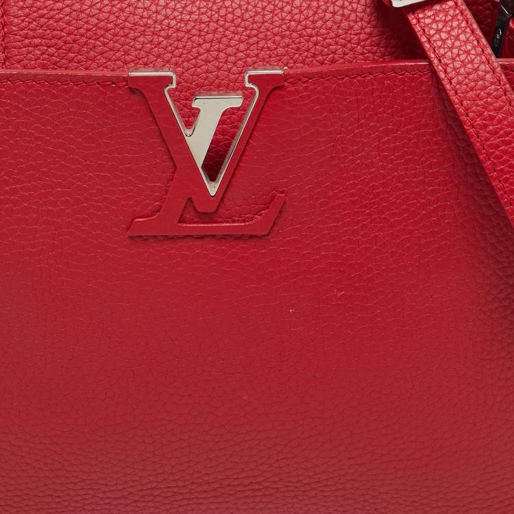 Pre Owned Louis Vuitton Rubis Taurillon Leather Capucines PM Bag