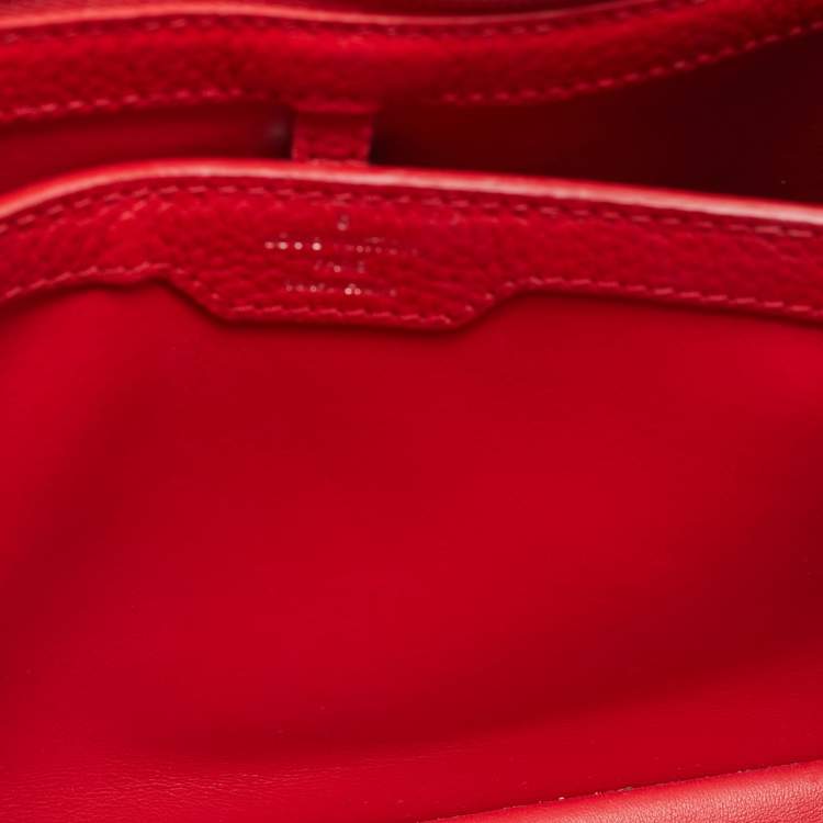 Pre Owned Louis Vuitton Rubis Taurillon Leather Capucines PM Bag