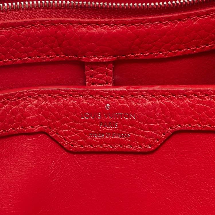 Pre Owned Louis Vuitton Rubis Taurillon Leather Capucines PM Bag