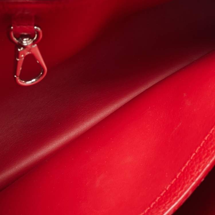 Pre Owned Louis Vuitton Rubis Taurillon Leather Capucines PM Bag
