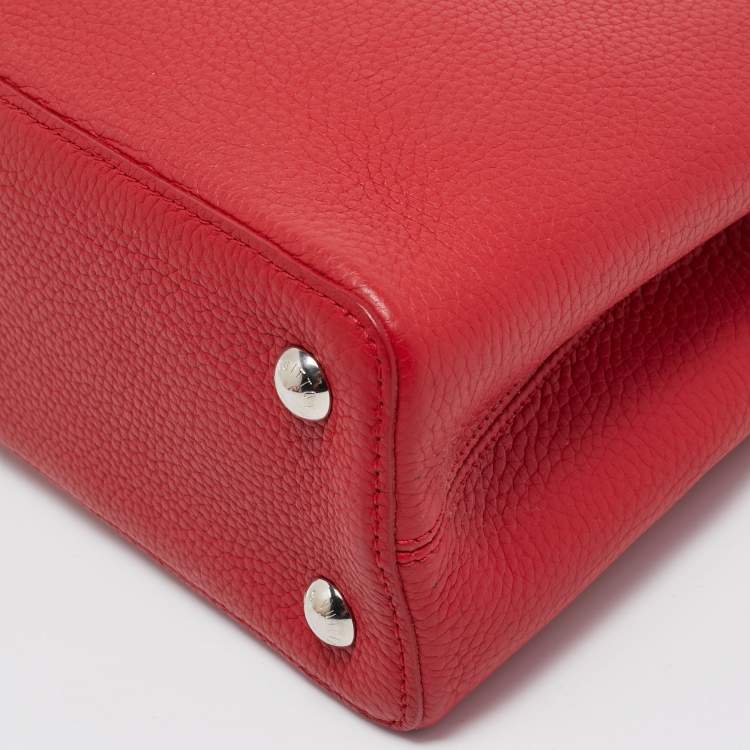 Pre Owned Louis Vuitton Rubis Taurillon Leather Capucines PM Bag