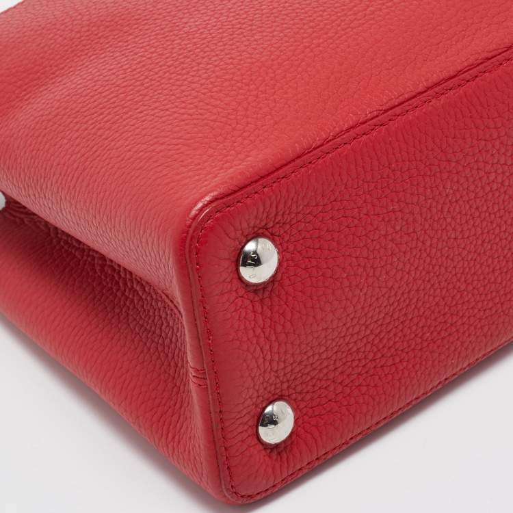 Pre Owned Louis Vuitton Rubis Taurillon Leather Capucines PM Bag