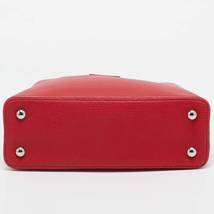 Pre Owned Louis Vuitton Rubis Taurillon Leather Capucines PM Bag