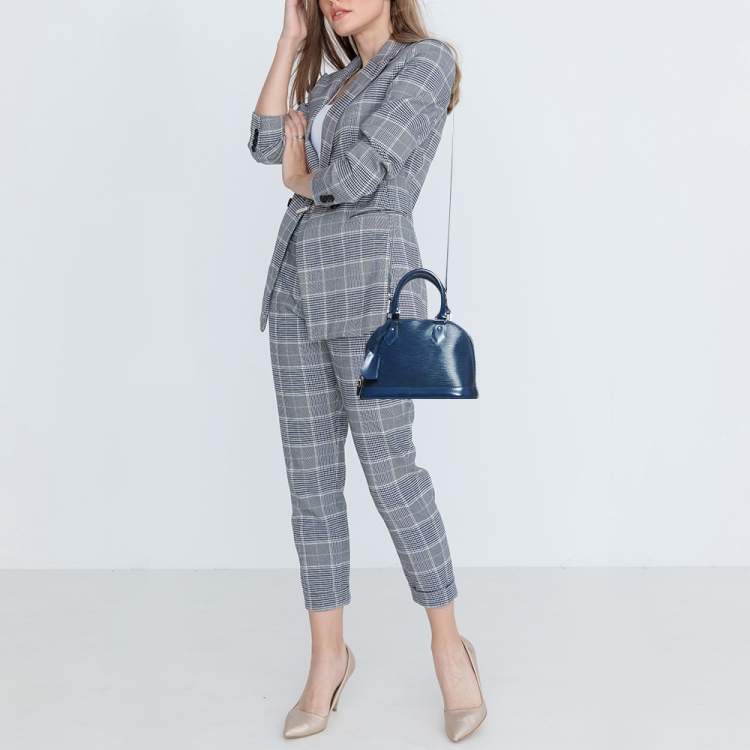 Pre Owned Louis Vuitton Myrtille Blue Epi Leather Alma BB Bag