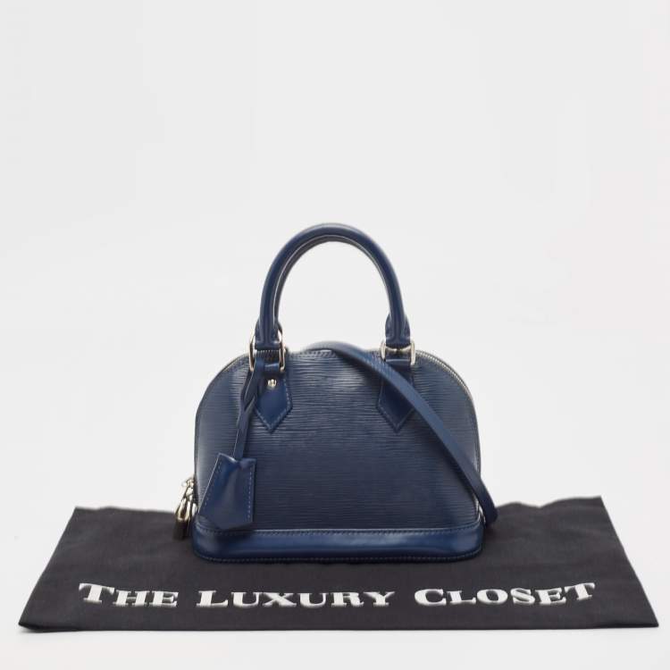 Pre Owned Louis Vuitton Myrtille Blue Epi Leather Alma BB Bag