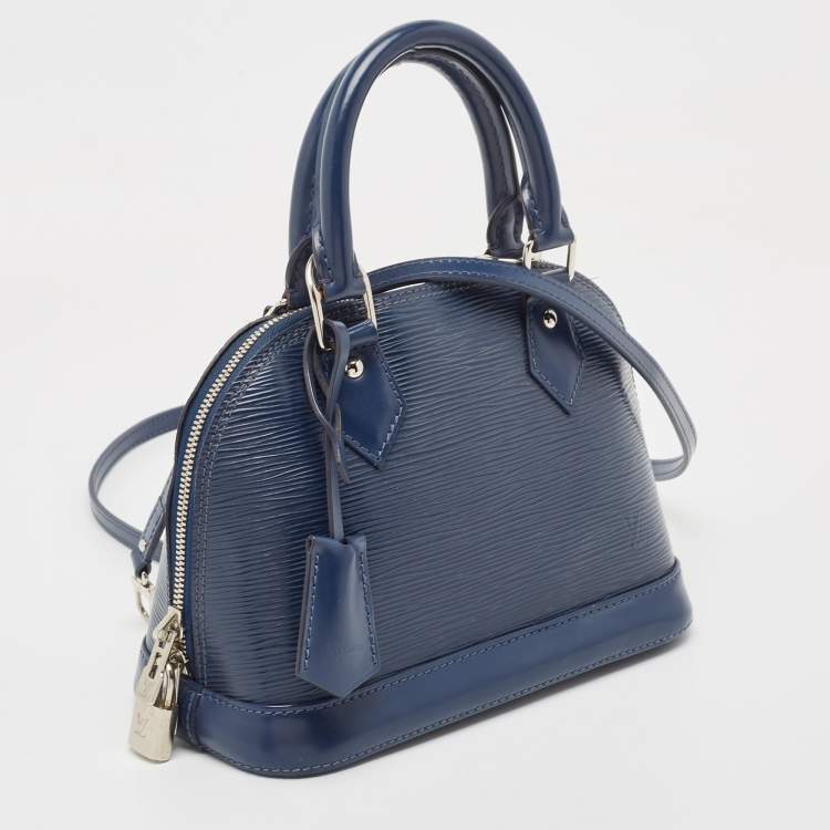 Pre Owned Louis Vuitton Myrtille Blue Epi Leather Alma BB Bag
