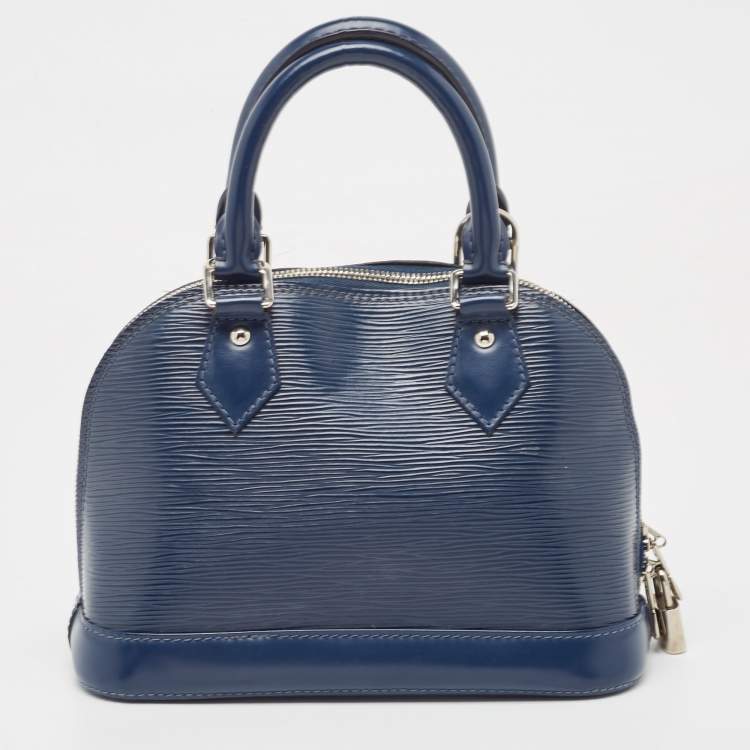 Pre Owned Louis Vuitton Myrtille Blue Epi Leather Alma BB Bag