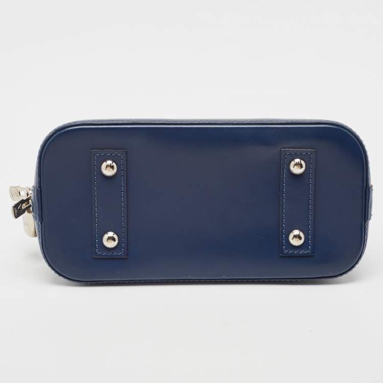 Pre Owned Louis Vuitton Myrtille Blue Epi Leather Alma BB Bag