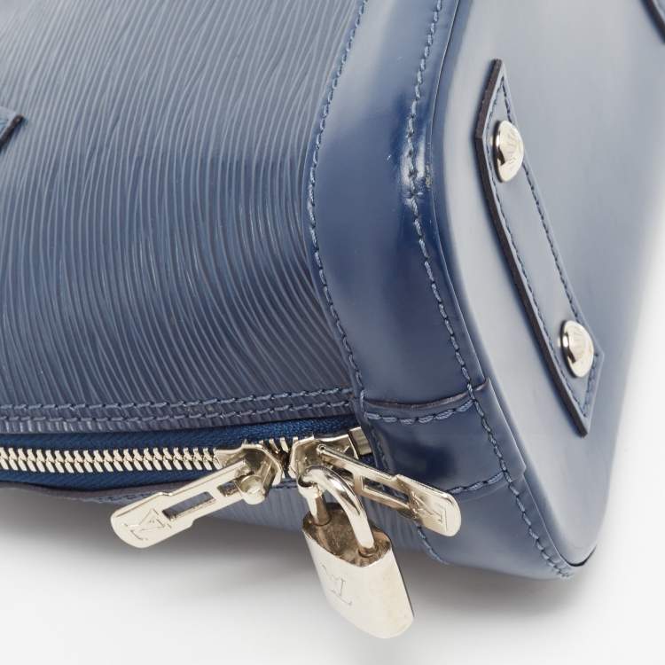 Pre Owned Louis Vuitton Myrtille Blue Epi Leather Alma BB Bag
