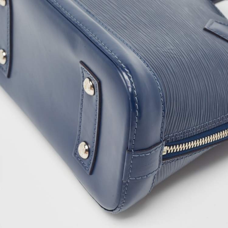 Pre Owned Louis Vuitton Myrtille Blue Epi Leather Alma BB Bag