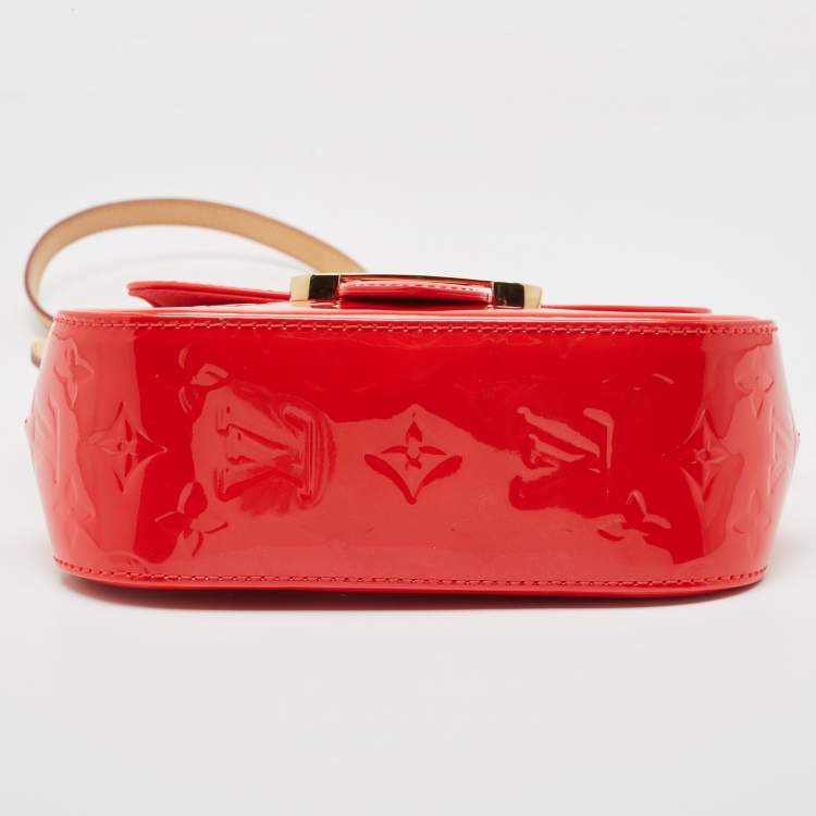 Pre Owned Louis Vuitton Rouge Grenadine Monogram Vernis Bellflower PM Bag