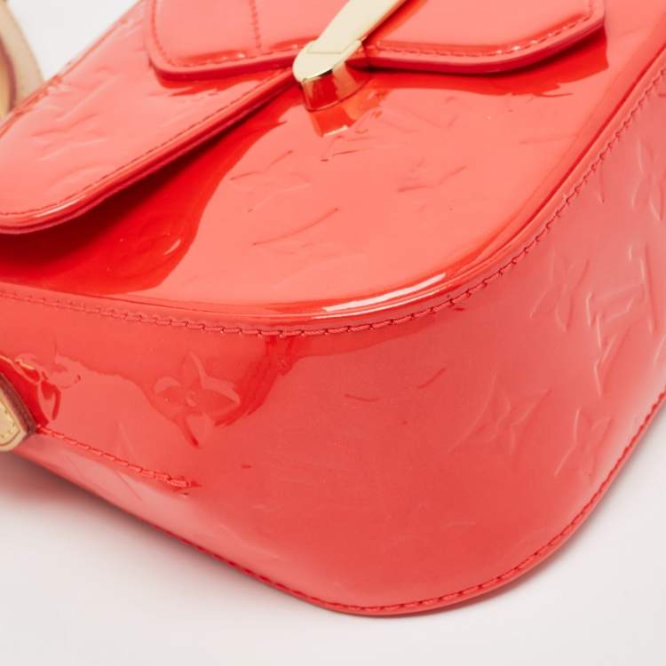 Pre Owned Louis Vuitton Rouge Grenadine Monogram Vernis Bellflower PM Bag
