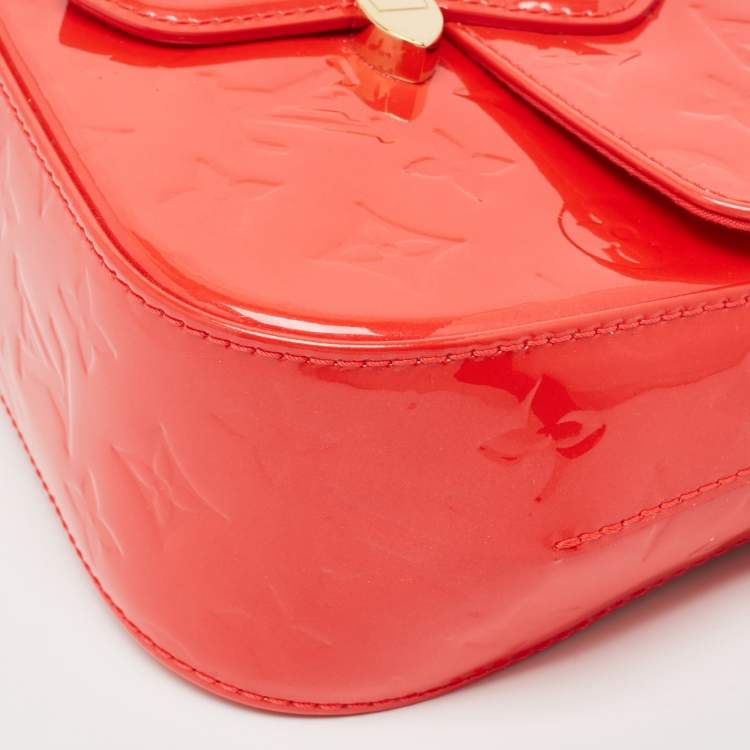 Pre Owned Louis Vuitton Rouge Grenadine Monogram Vernis Bellflower PM Bag