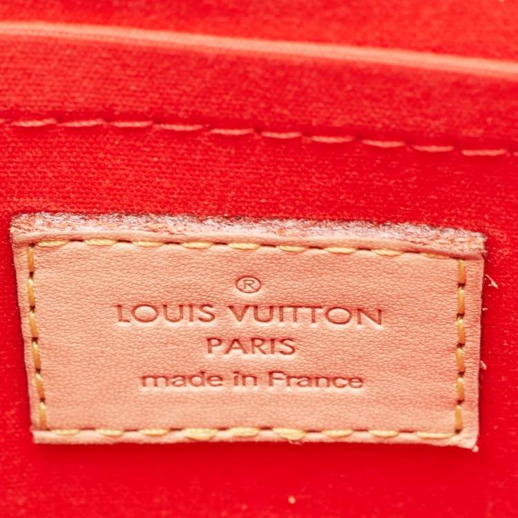 Pre Owned Louis Vuitton Rouge Grenadine Monogram Vernis Bellflower PM Bag