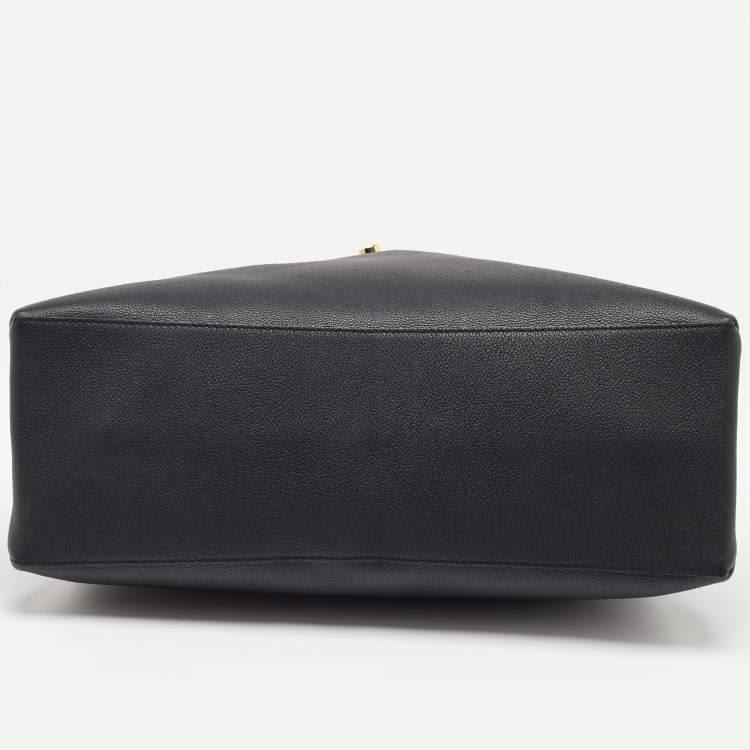 Pre Owned Louis Vuitton Black Leather Lockme Shopper Bag