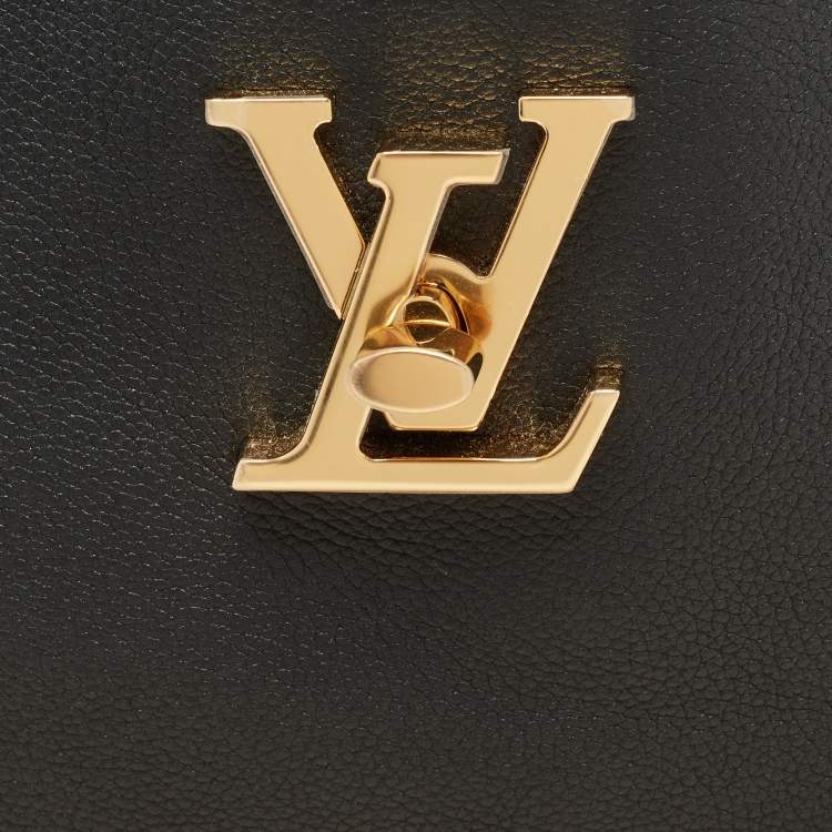 Pre Owned Louis Vuitton Black Leather Lockme Shopper Bag