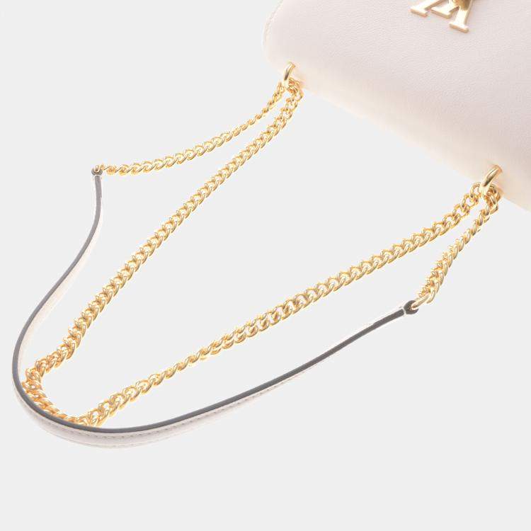 Pre Owned Louis Vuitton White/Pink MyLockMe Chain Bag