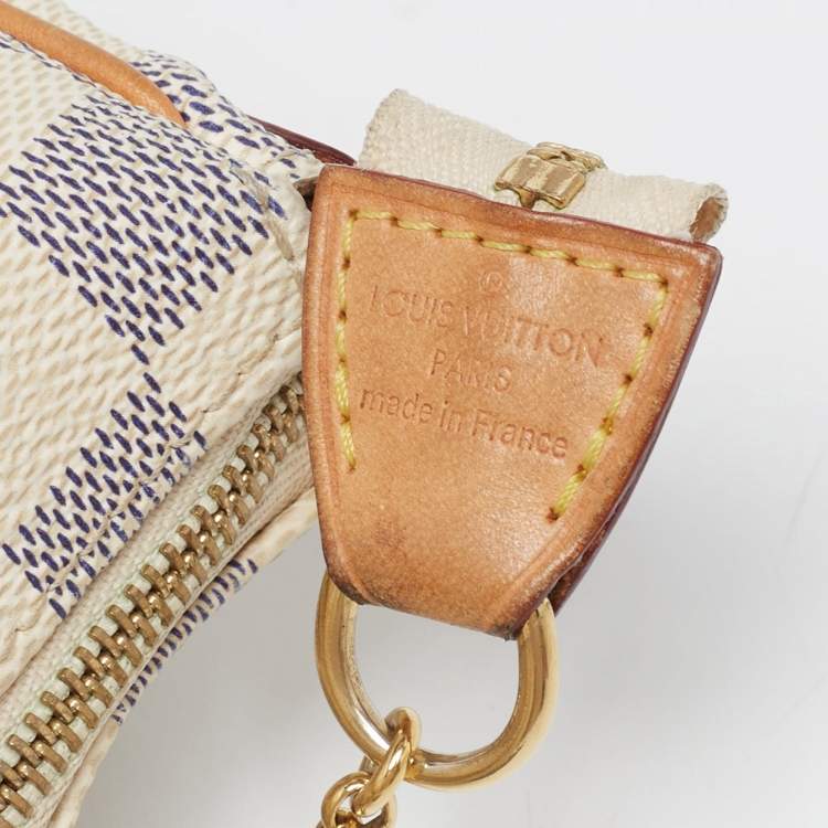 Pre Owned Louis Vuitton Damier Azur Canvas Eva Pochette Bag