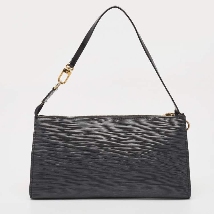 Pre Owned Louis Vuitton Black Epi Leather Pochette Accessoires Bag