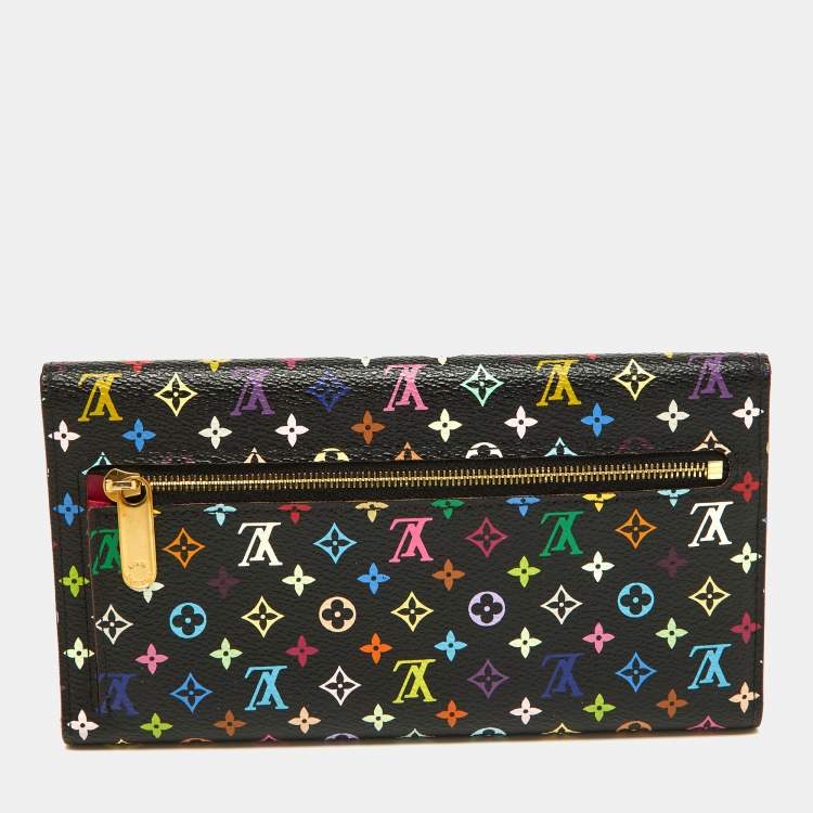 Pre Owned Louis Vuitton Black Monogram Multicolor Monogram Canvas Eugenie Wallet