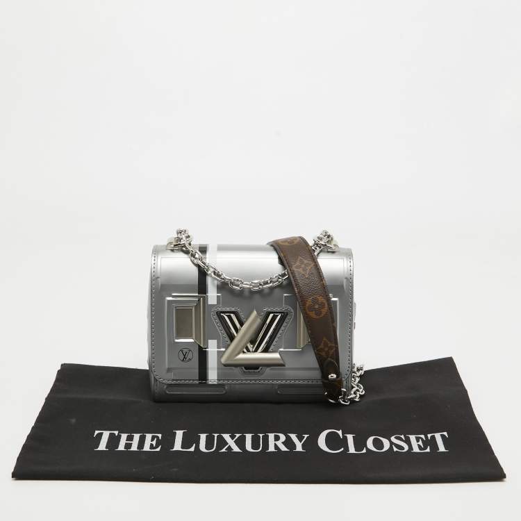 Pre Owned Louis Vuitton Grey Leather Spaceship Twist PM Bag