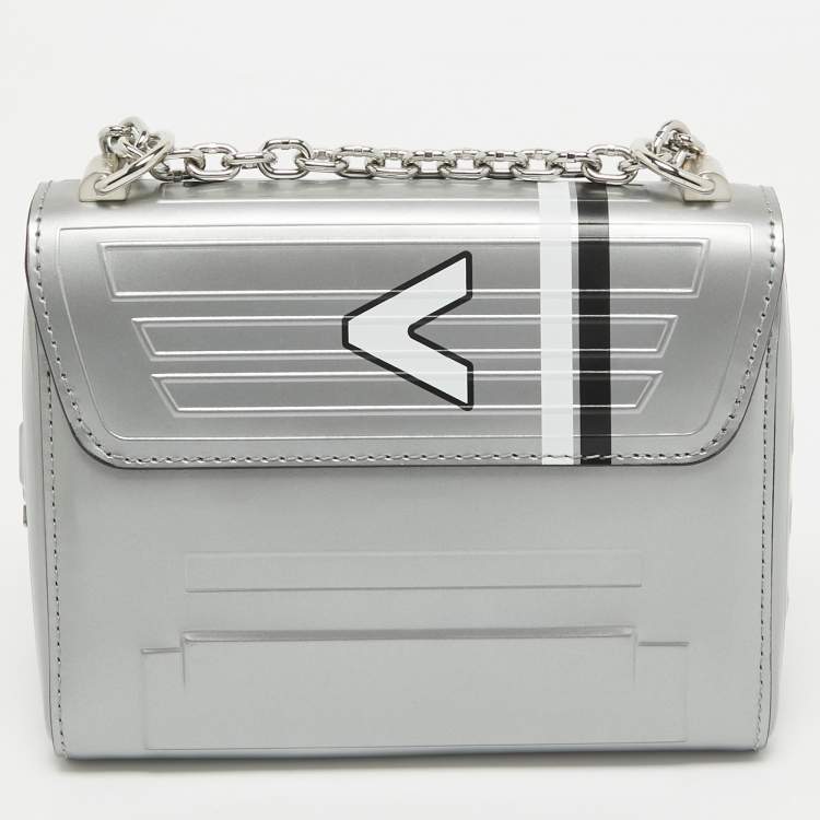 Pre Owned Louis Vuitton Grey Leather Spaceship Twist PM Bag